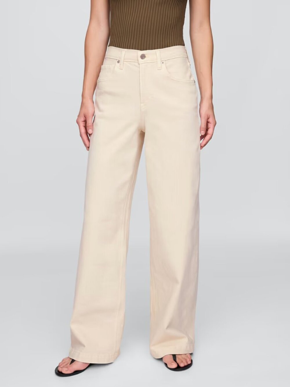 GAP | High Rise Stride Wide Leg Classic Cream Denim Jeans | Size 30